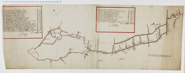 208 Kaart van het zuidoostelijke gedeelte van de provincie Utrecht, met weergave van de twee wegen van Utrecht naar ...